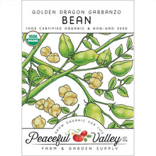 Load image into Gallery viewer, Garbanzo Golden Dragon Bush Bean Seeds (Organic)