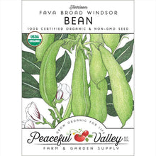 Load image into Gallery viewer, Broad Windsor Fava Bean Seeds (Organic)