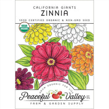 Load image into Gallery viewer, California Giants Zinnia Seeds (Organic)