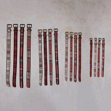 Load image into Gallery viewer, XMAS Cotton & Leather Dog Collar w/ Metal Buckle-XS