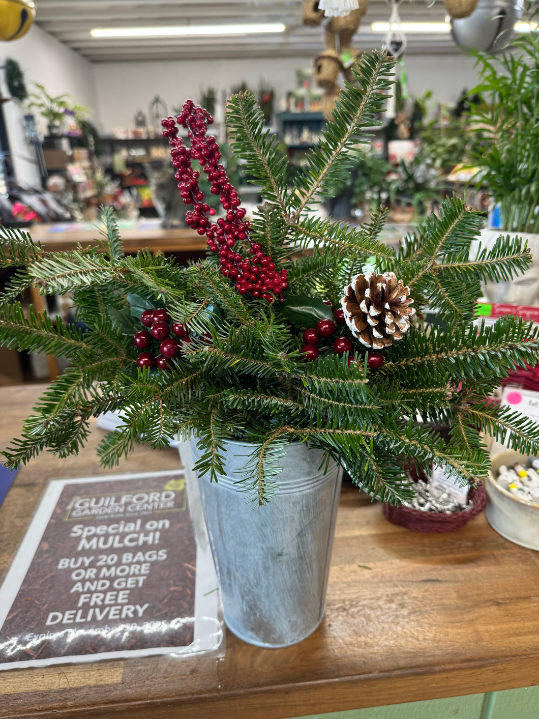 XMAS Tall Tin Centerpiece