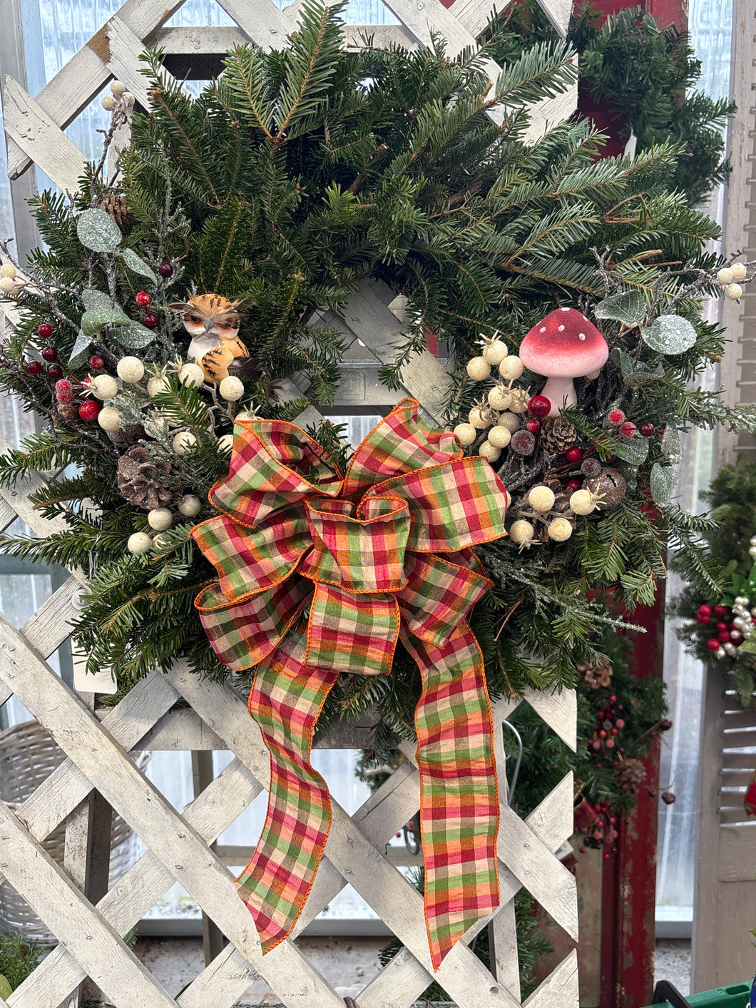 XMAS Custom Wreath-Plaid