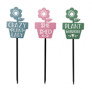 Flower in Pot Decorative Stake