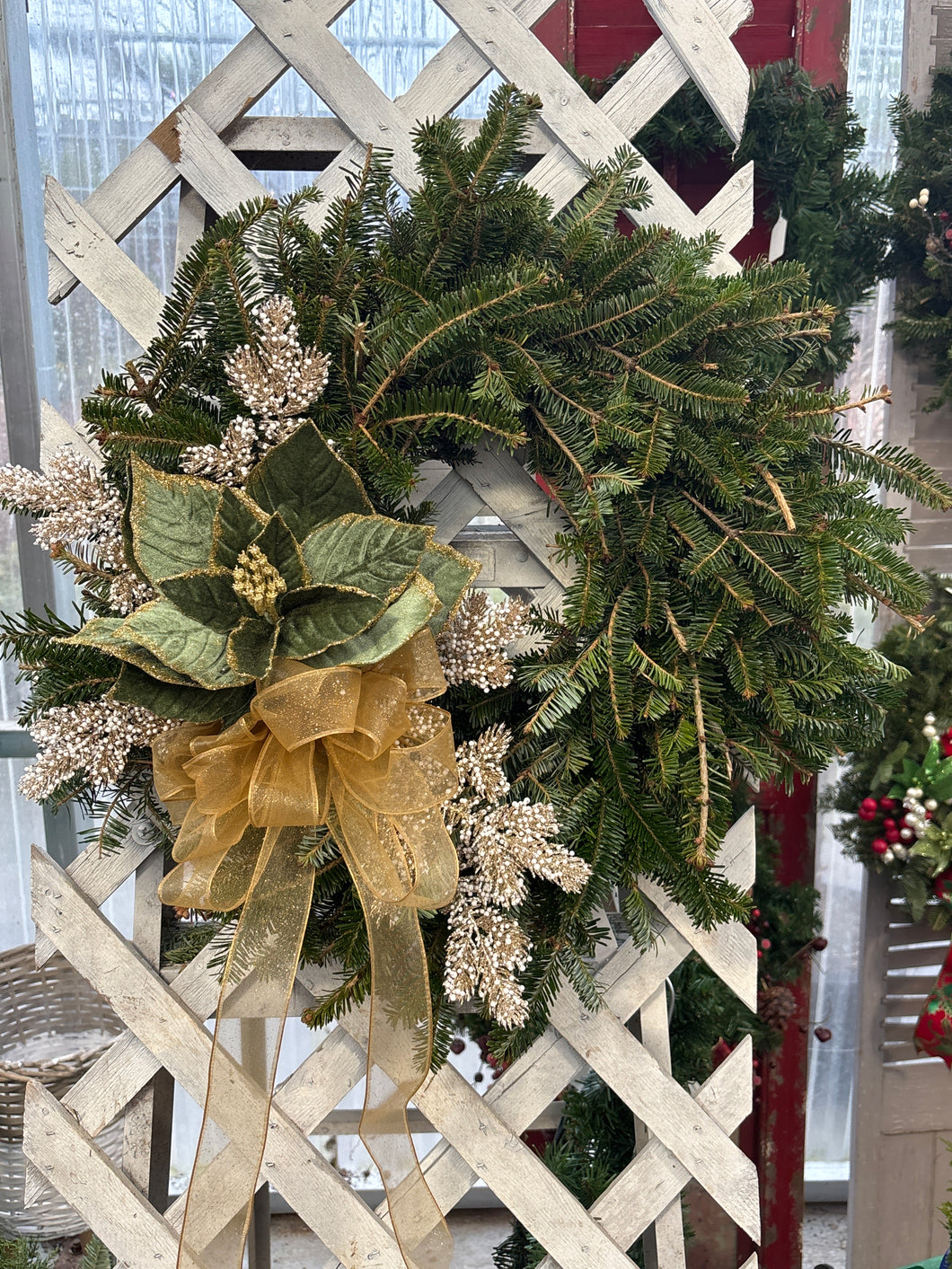 XMAS Custom Wreath-Sage/Gold