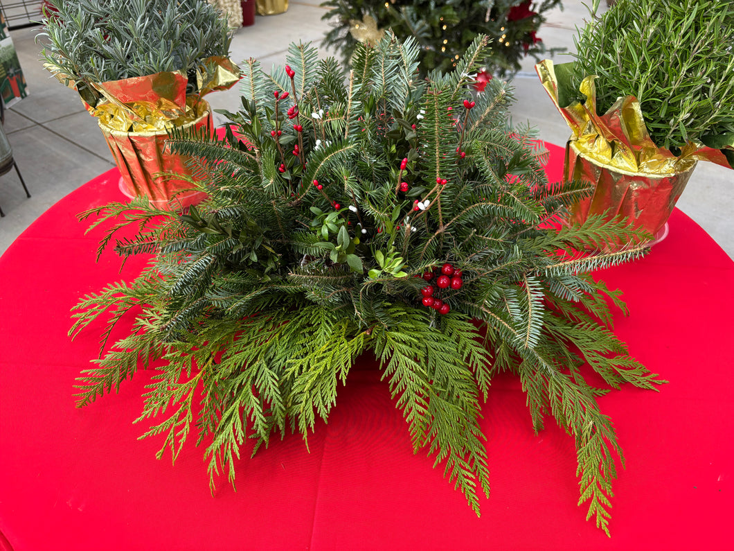 XMAS Standard Mixed Greenery Centerpiece