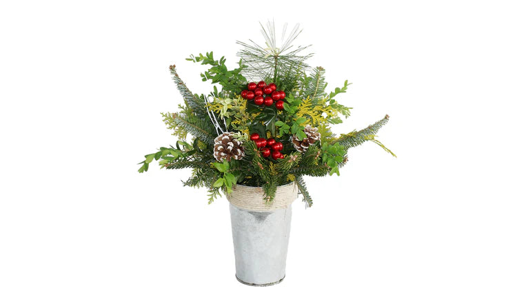 XMAS Tall Tin Centerpiece