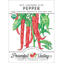 Load image into Gallery viewer, Hot Cayenne Slim Pepper Seeds (Organic)
