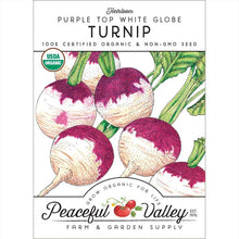 Load image into Gallery viewer, Purple Top White Globe Turnip Seeds (Organic)
