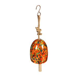 Speckle Orange Art Glass Bell