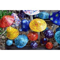 Colorful Ceramic Mushroom