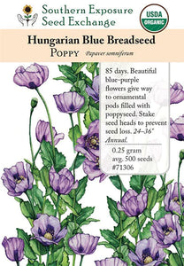 Hungarian Blue Breadseed Poppy